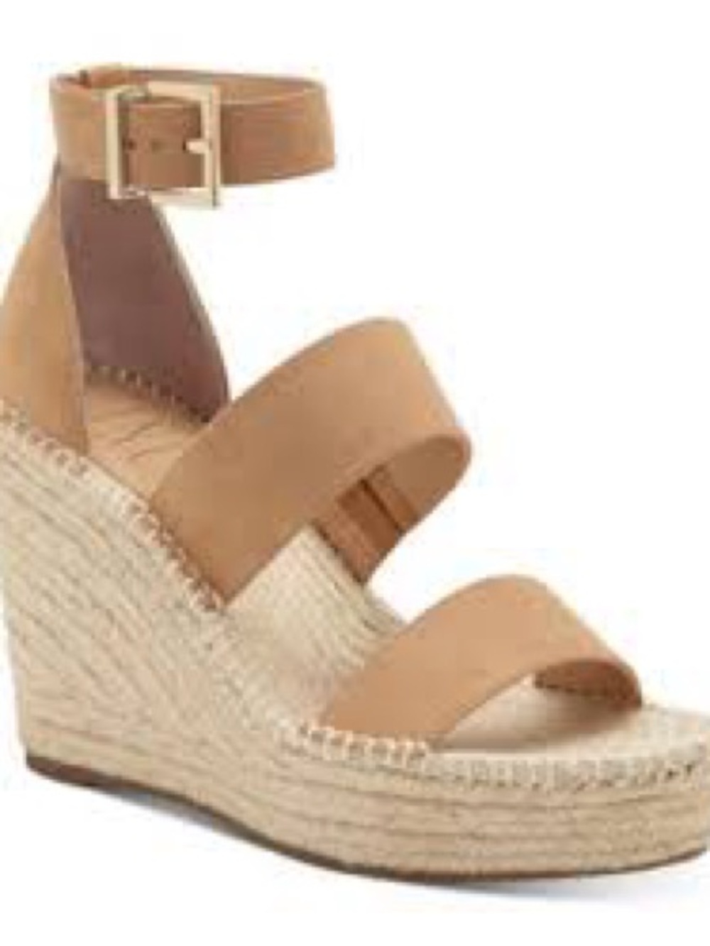 INC Catiana Espadrille Wedge Sandals Tan Suede 8.5M NWOB Summer Neutral